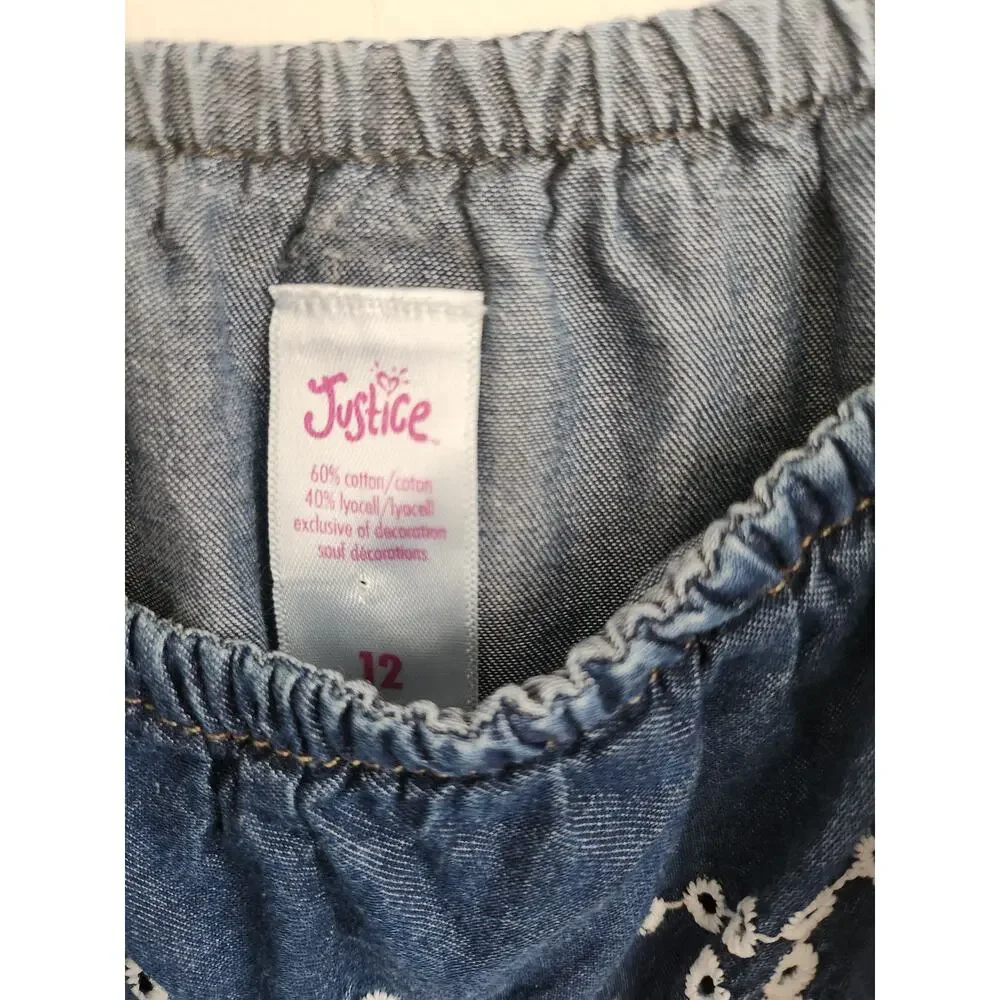 12 Justice lightweight denim dress